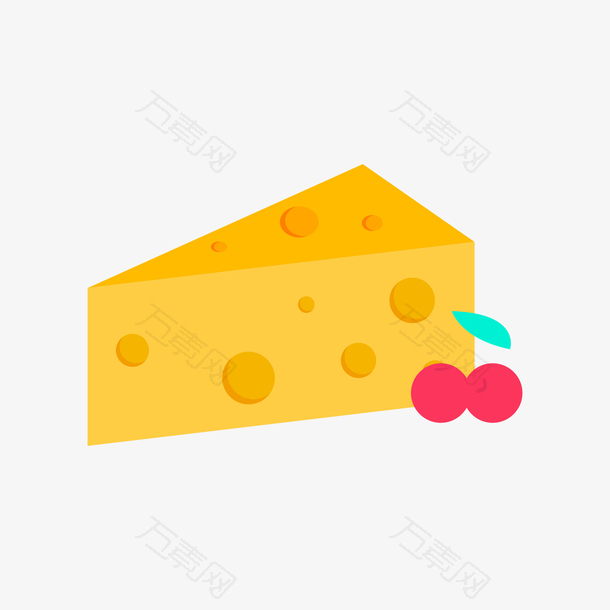 彩色扁平化奶酪元素