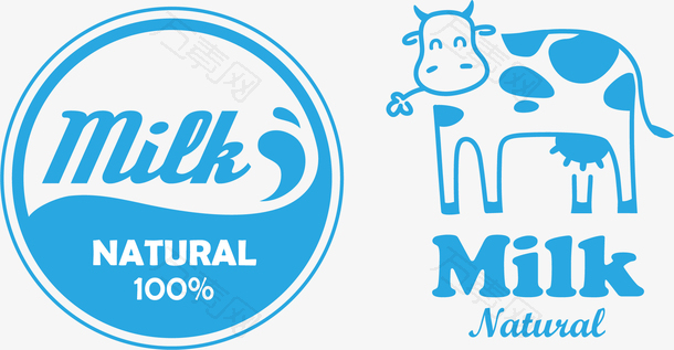 milk牛奶图标蓝色