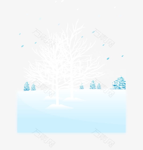 雪天白色的树