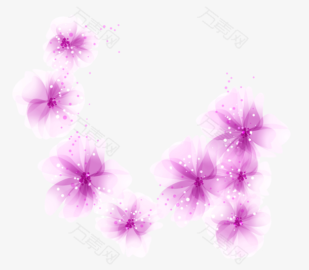 矢量紫色花朵