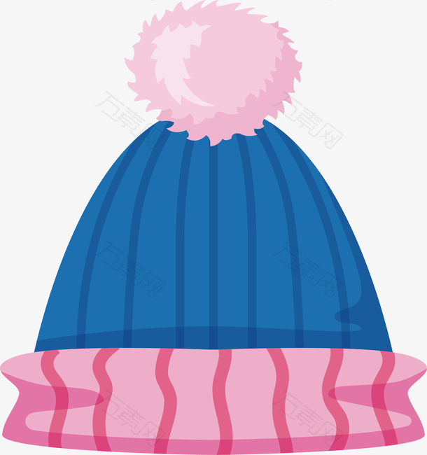 深蓝色冬季保暖帽子