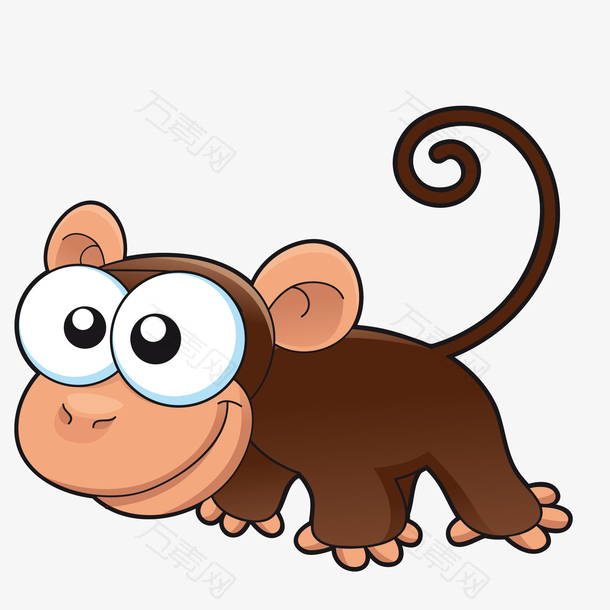 卡通大眼睛的猴子动物设计