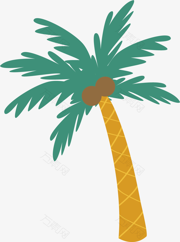 矢量图海边的椰子树