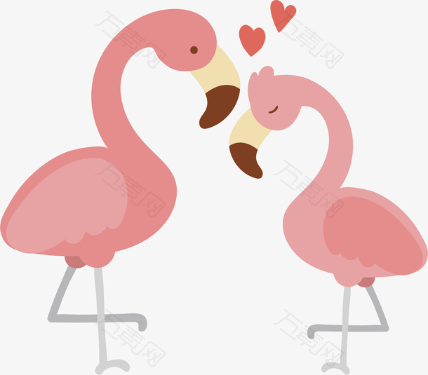 矢量图粉色情侣天鹅