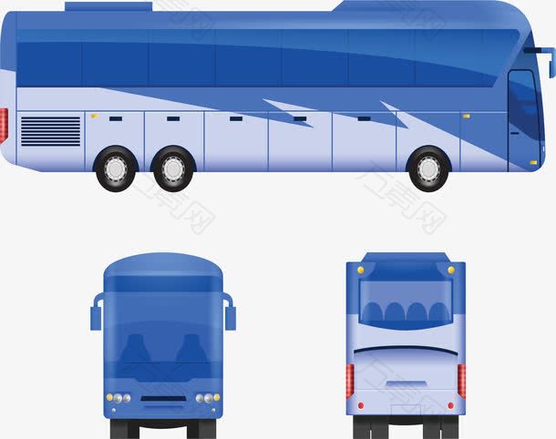蓝色的城市旅游巴士