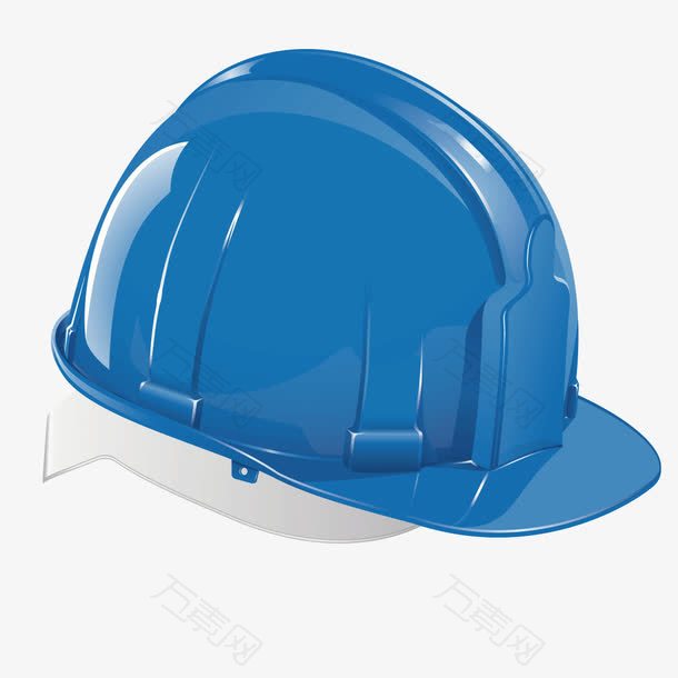 蓝色工人安全帽