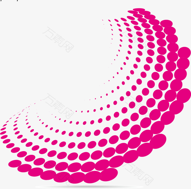 矢量粉红圆点组成的半波