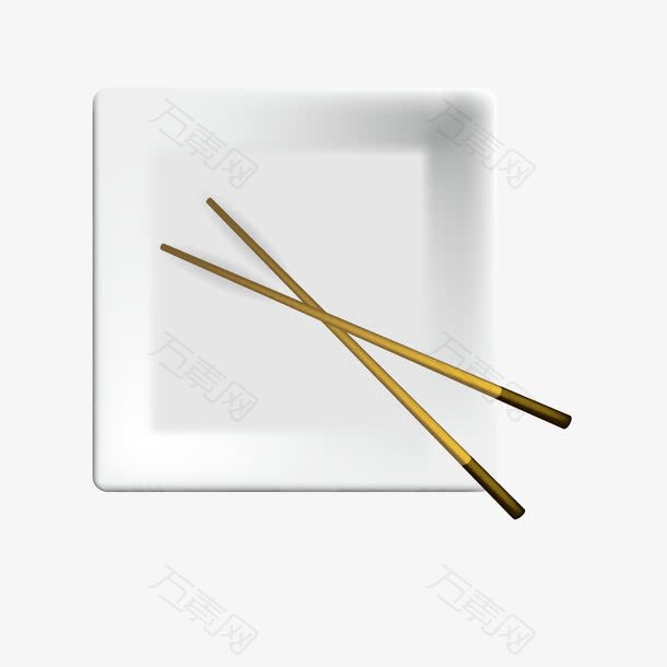 矢量盘子和筷子