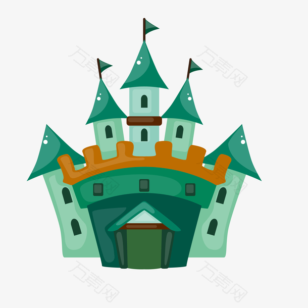 绿色的城堡建筑物设计