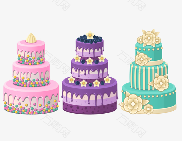 3种生日蛋糕免抠下载