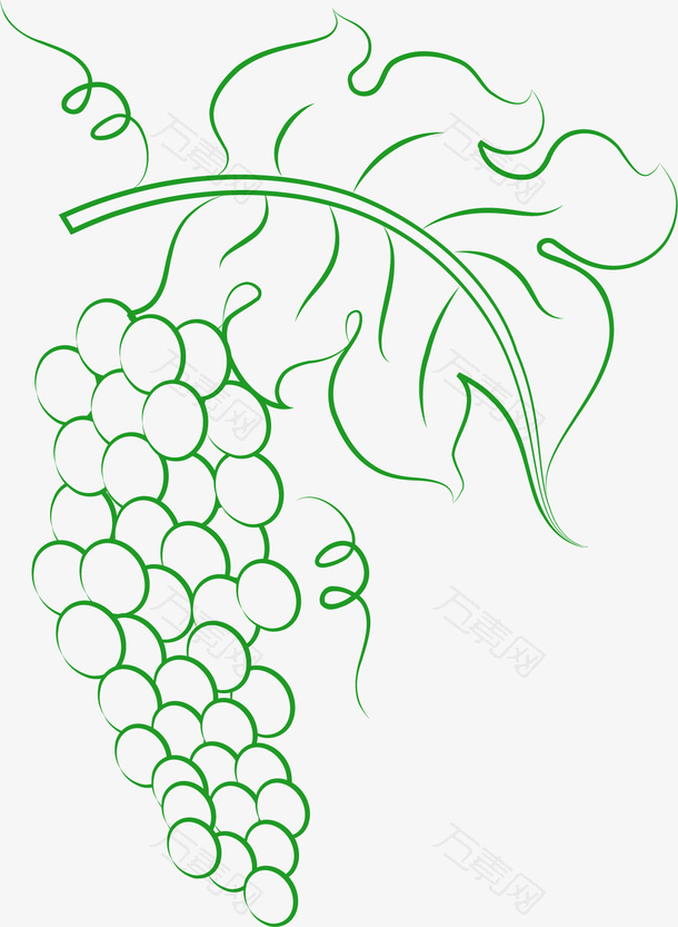 手绘绿色葡萄图案