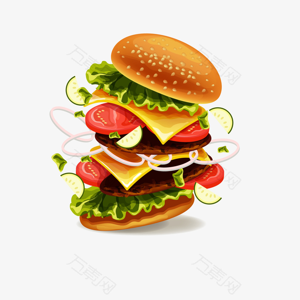 卡通汉堡食物设计