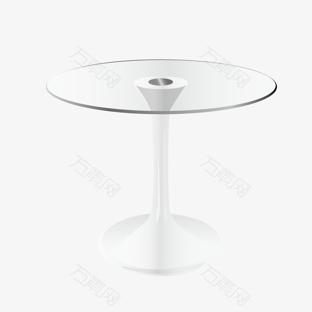 矢量白色玻璃圆桌