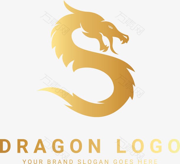 时尚金色的龙logo矢量图