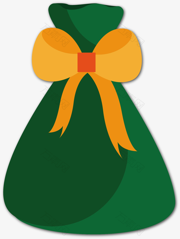 圣诞节绿色礼物袋