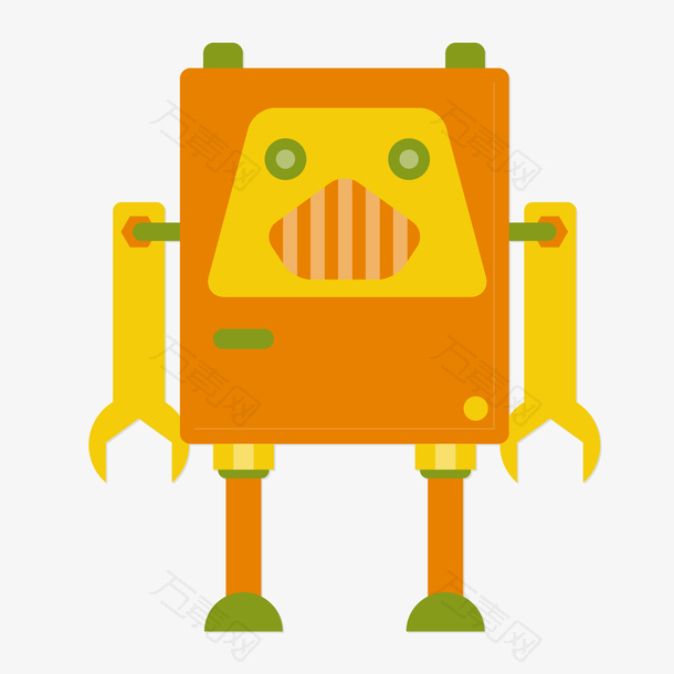 卡通橙色的机器人设计