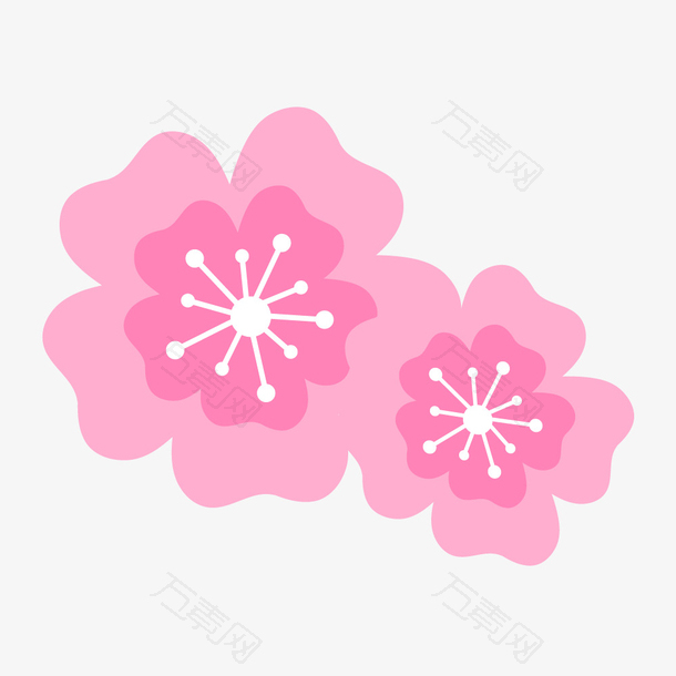 粉红色创意桃花樱花矢量素材