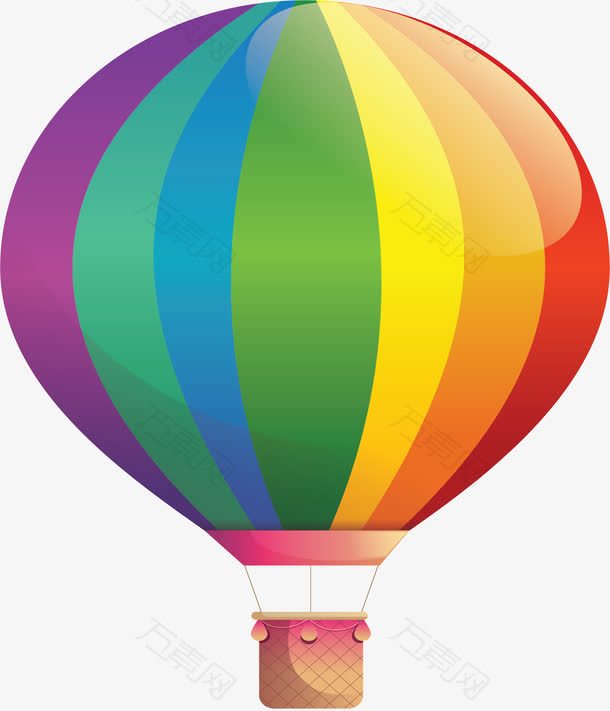 七色彩虹美丽热气球