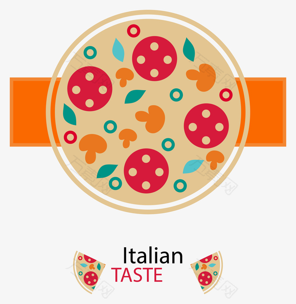 意大利披萨插画AI矢量