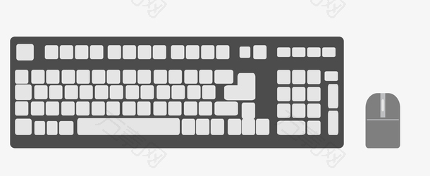 灰黑色电脑键盘鼠标矢量