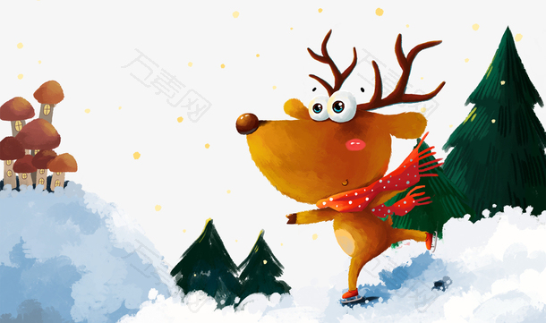 圣诞麋鹿装饰卡通素材