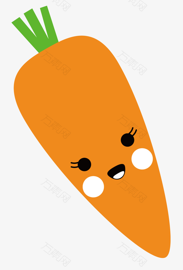 一个黄色的卡通的胡萝卜