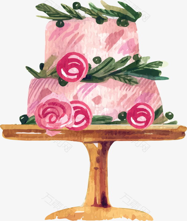 玫瑰裱花粉色蛋糕