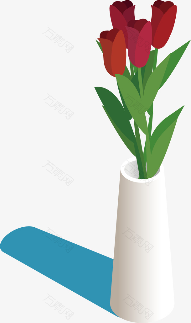 矢量图插花的花瓶