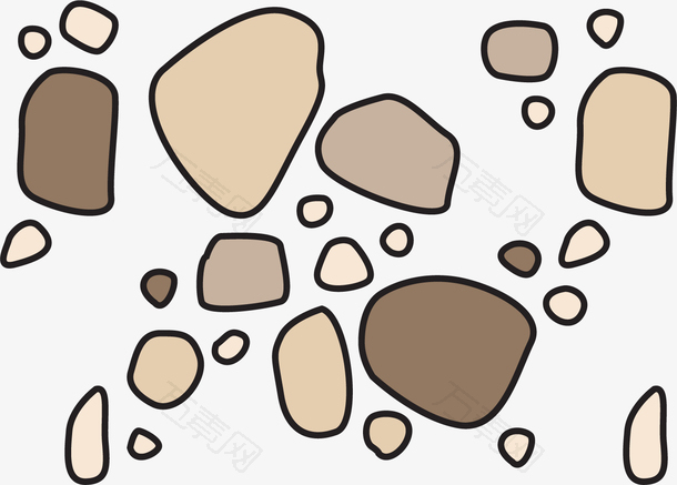 褐色圆石头