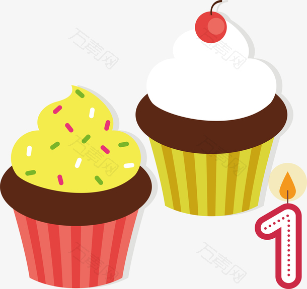 生日蛋糕数字1蜡烛卡通蛋糕生日