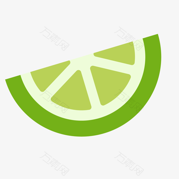 绿色圆弧柠檬元素