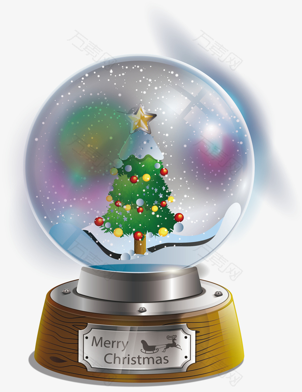 美丽光效圣诞树水晶球