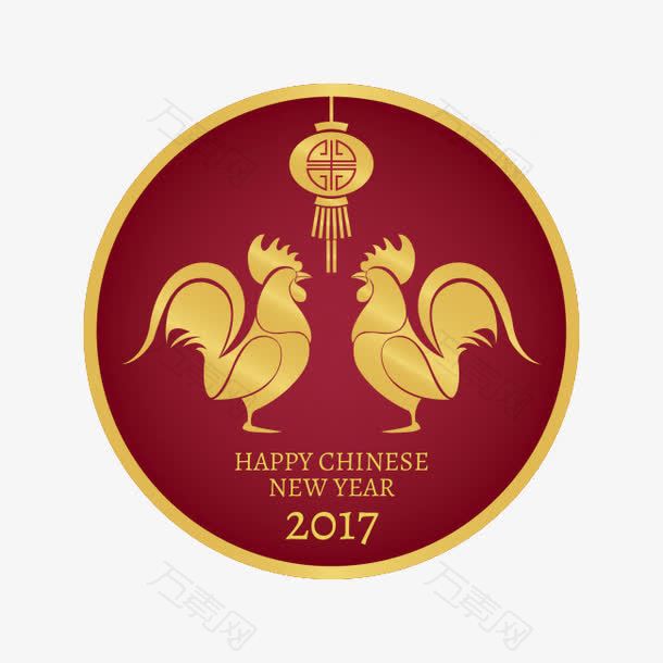 2017鸡年红色装饰矢量素材