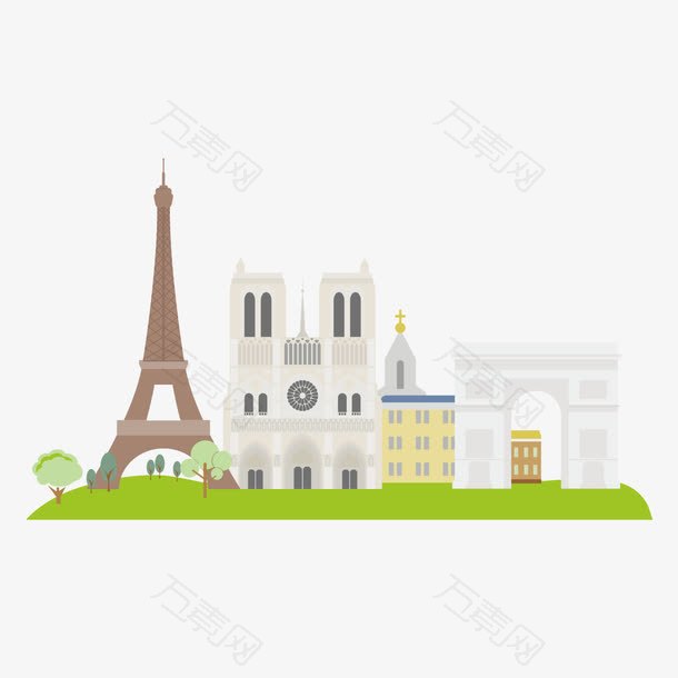浪漫法国巴黎铁塔建筑旅游景点矢