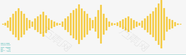 黄色波形音频声波电流线条元素素