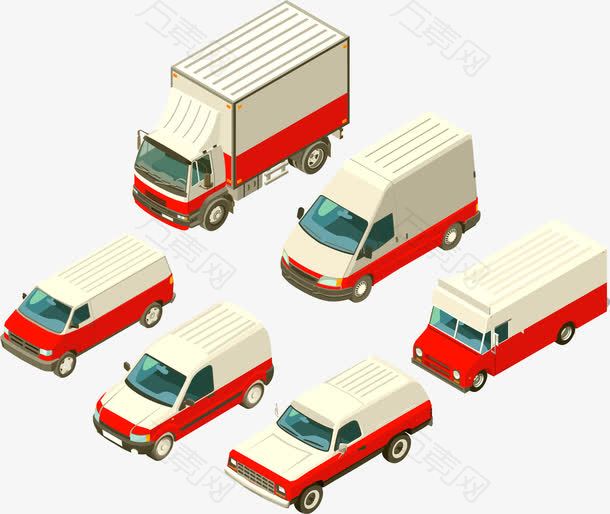 矢量商务素材小货车运输交通
