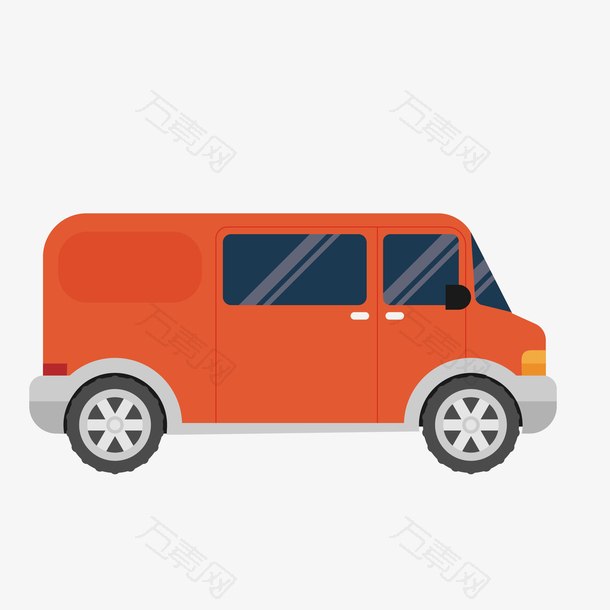 橘黄色设计小货车