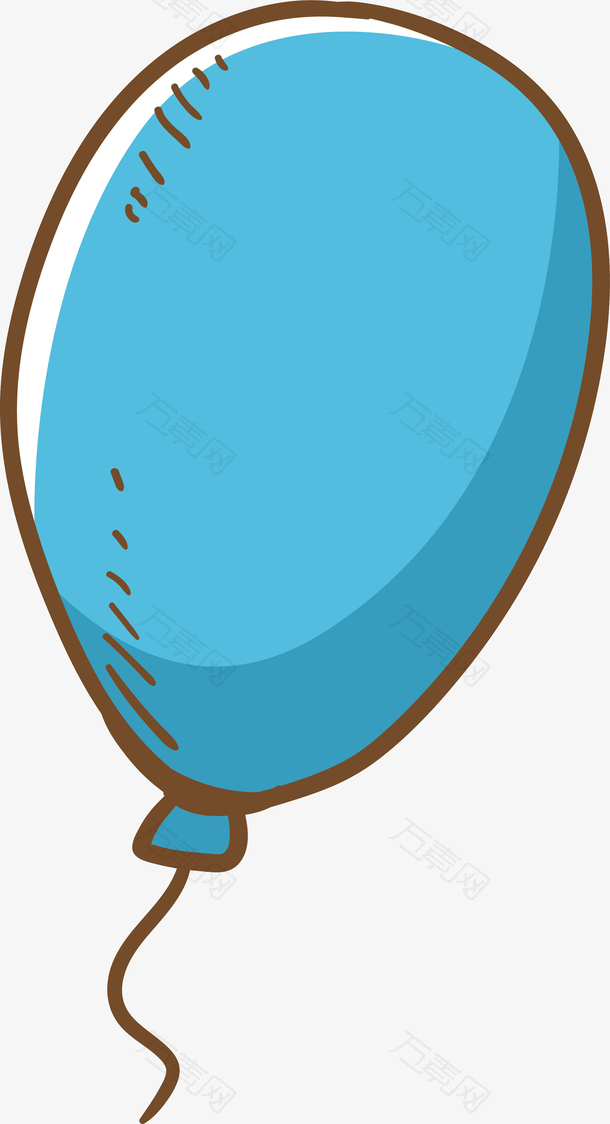 婴儿物品蓝色气球图标矢量素材
