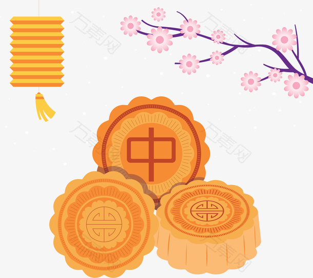 庆祝中秋节卡通月饼