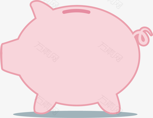 矢量图粉色小猪存钱罐