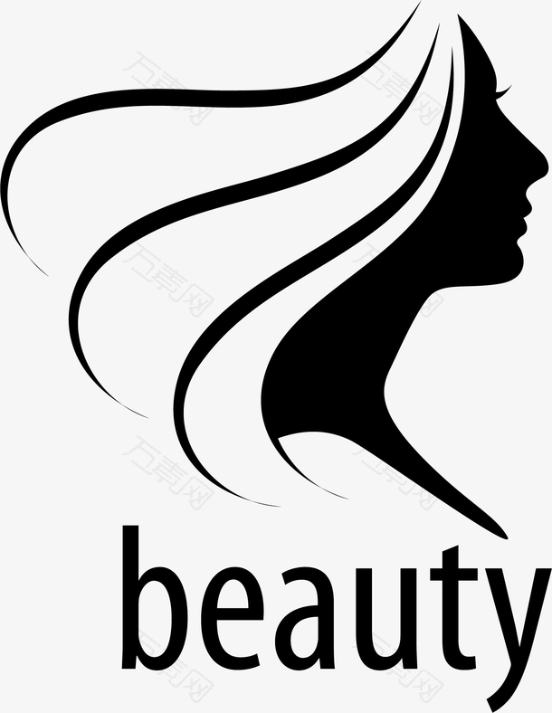 黑色的美容logo设计