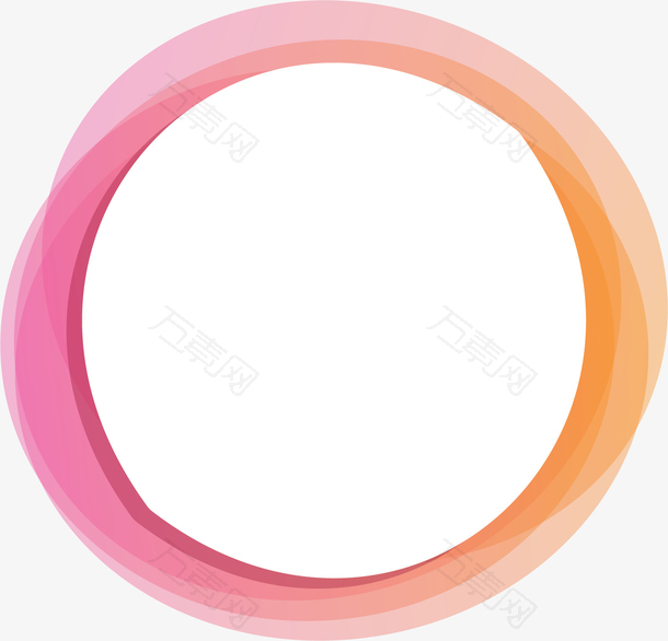粉橘色圆圈装饰框