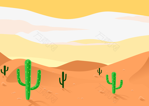 创意彩绘沙漠位图图形矢量图