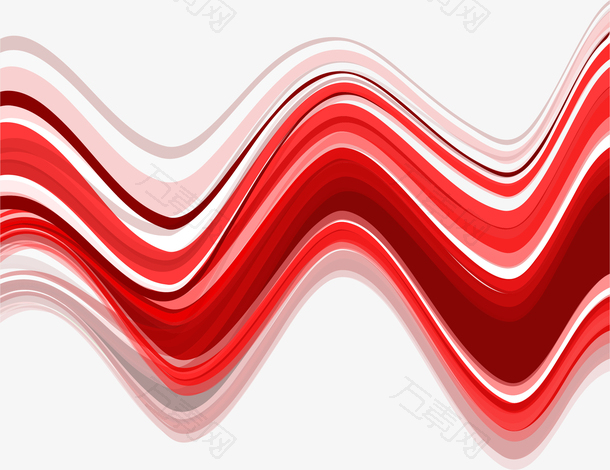 抽象波浪红色条纹