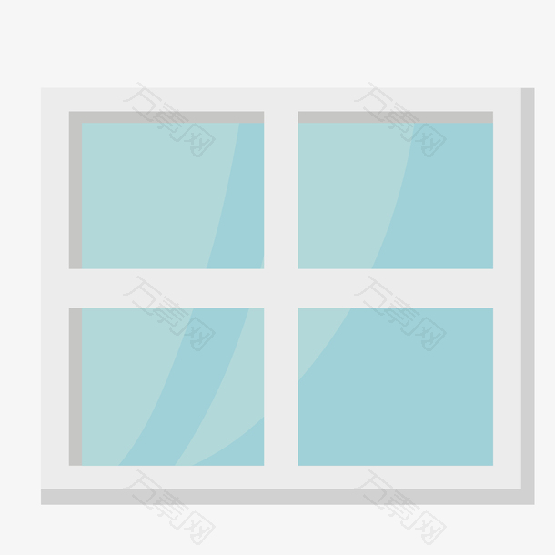 灰蓝色四格装饰窗户