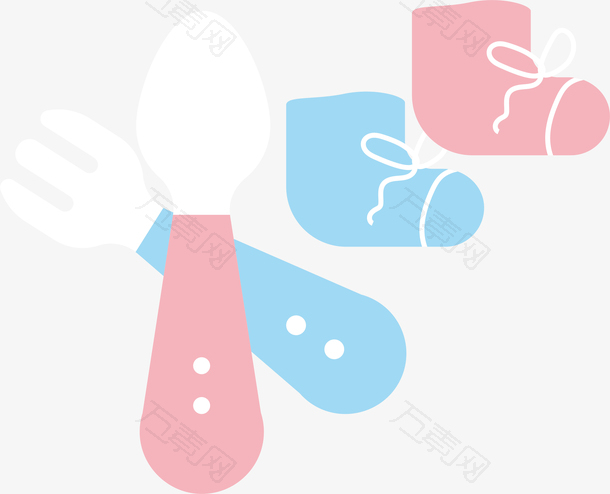 卡通可爱婴儿用品袜子刀叉素材