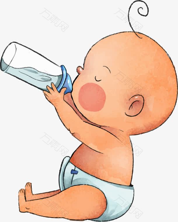 婴儿喝水设计素材