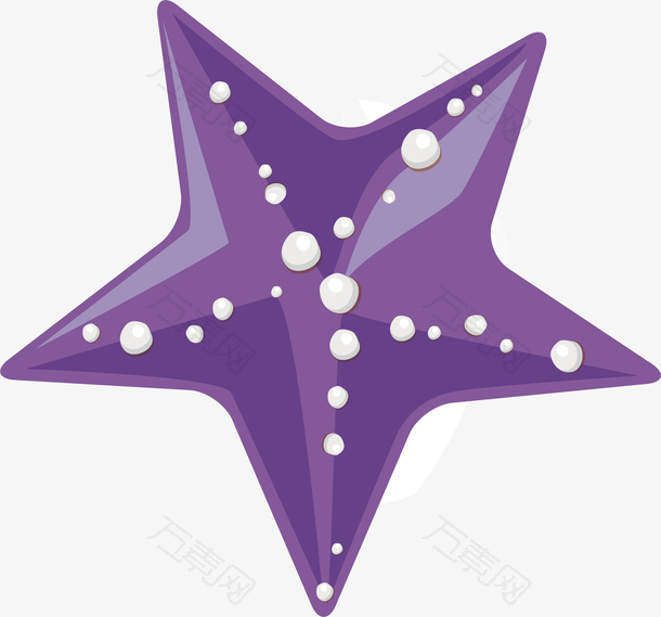 卡通紫色五角星标贴矢量素材