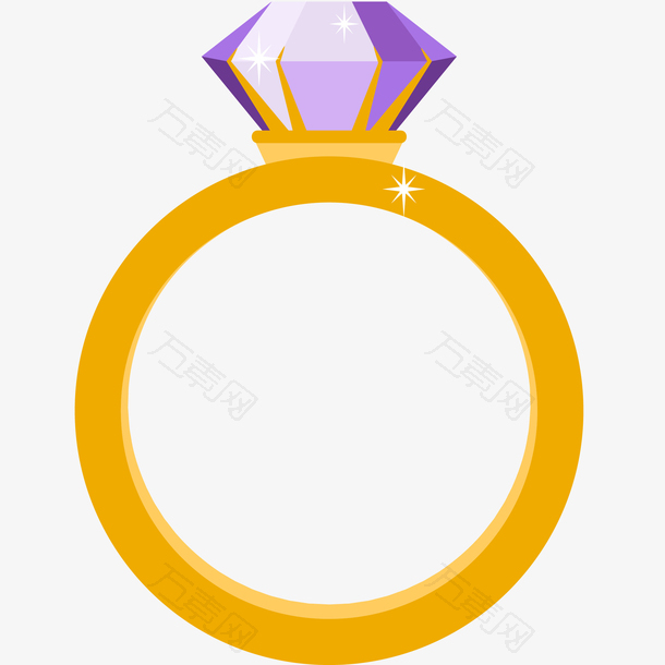 紫色钻石戒指免抠PNG