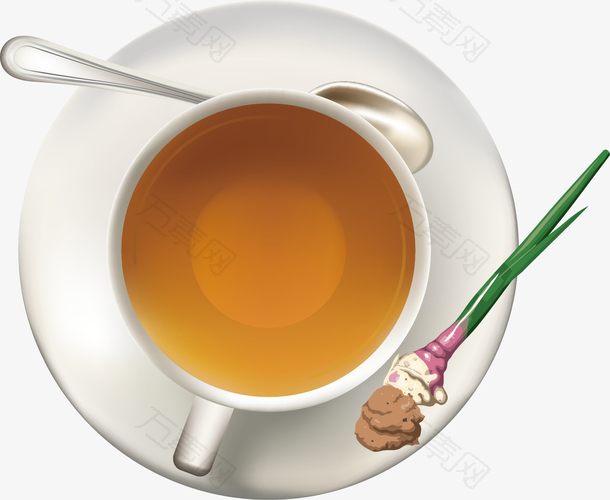 手绘红糖姜茶元素